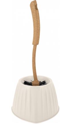 Набор для туалета (ершик+подставка) Wood, угловой, сливочный/бук                            